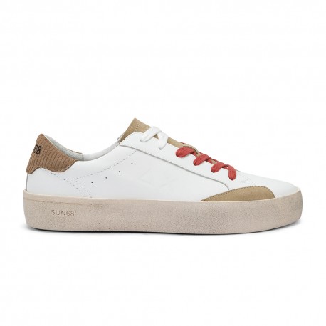 Sun 68 Street Lea Bianco Bordo' - Sneakers Uomo