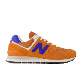 New Balance 574 Mesh Suede Arancio Blu - Sneakers Uomo