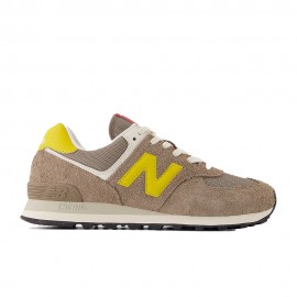New Balance 574 Mesh Suede Beige Giallo - Sneakers Uomo
