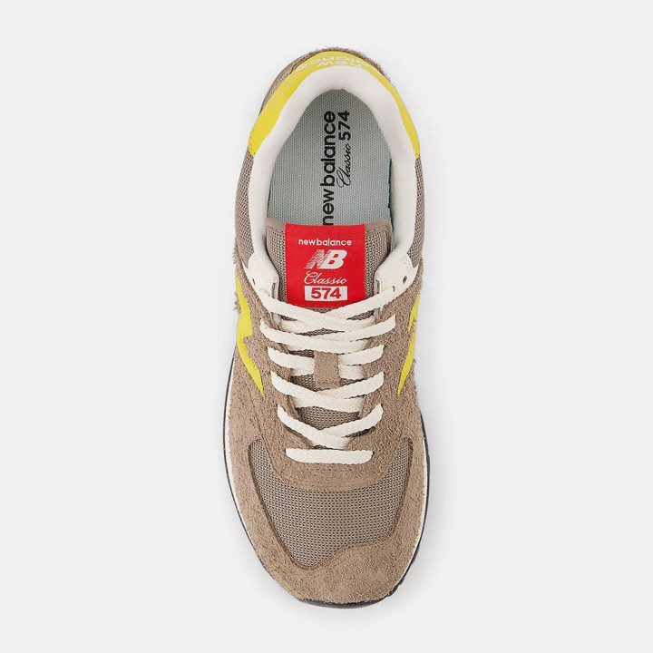 New Balance 574 Mesh Suede Beige Giallo - Sneakers Uomo