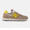 New Balance 574 Mesh Suede Beige Giallo - Sneakers Uomo