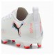 Puma Future 8 Play Fg Ag Bianco Rosso - Scarpe Da Calcio Bambino