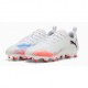 Puma Future 8 Play Fg Ag Bianco Rosso - Scarpe Da Calcio Bambino