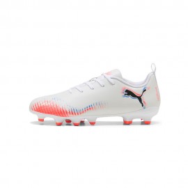 Puma Future 8 Play Fg Ag Bianco Rosso - Scarpe Da Calcio Bambino