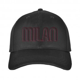 Imma Cappello Sr Ricamo Milan Nero Rosso Uomo