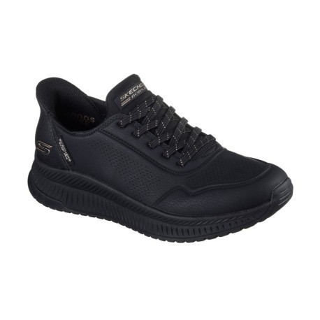 Skechers Bobs Squad 4 Key Look Slip-Ins Lea Nero - Sneakers Donna