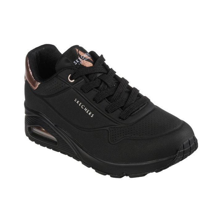 Skechers Uno Oroen Air Lea Nero Mettalic Oro - Sneakers Donna