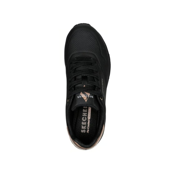 Skechers Uno Oroen Air Lea Nero Mettalic Oro - Sneakers Donna