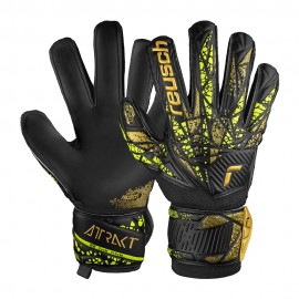 Reusch Guanti Calcio Attrakt Infinity Ginger Support Nero Oro Nero Uomo