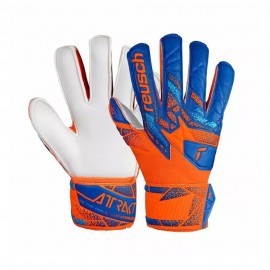 Reusch Guanti Calcio Attrakt Solid Finger Support Arancio Blue Bambino