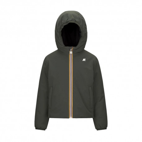 K-Way Giacca Jack Reversibile Nero Verde Bambino