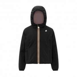 K-Way Jacket Lily Warm Stretch Double Nero Rosa Bambina
