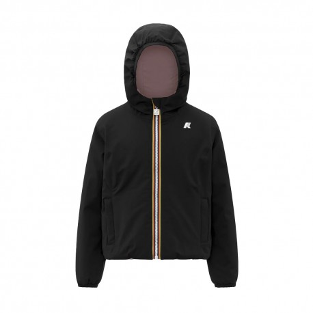 K-Way Jacket Lily Warm Stretch Double Nero Rosa Bambina