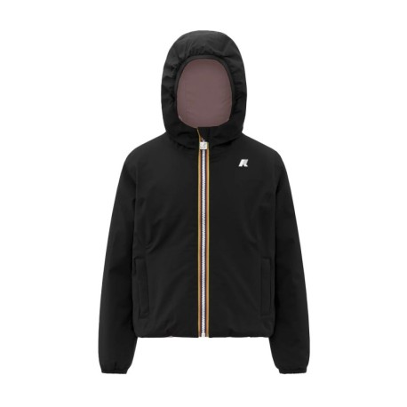 K-Way Jacket Lily Warm Stretch Double Nero Rosa Bambina