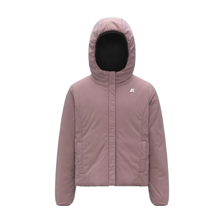 K-Way Jacket Lily Warm Stretch Double Nero Rosa Bambina