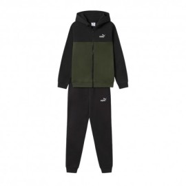 Puma Tuta Sportiva Con Cappuccio Full Zip Verde Bambino
