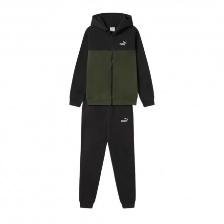 Puma Tuta Sportiva Con Cappuccio Full Zip Verde Bambino