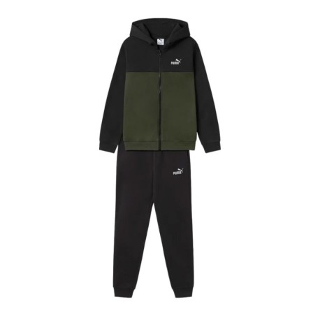 Puma Tuta Sportiva Con Cappuccio Full Zip Verde Bambino