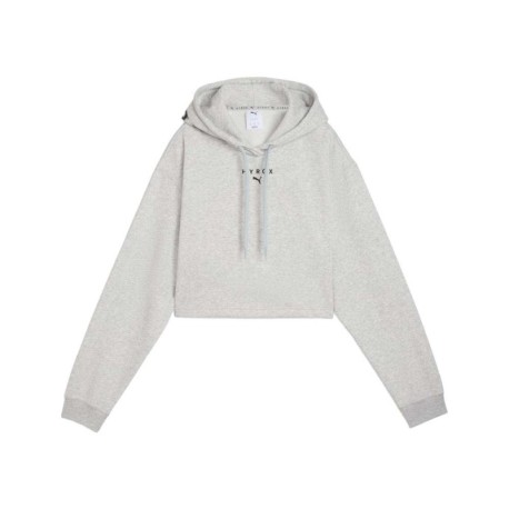 Puma Felpa Palestra Crop Con Cappucciohyrox Grigio Donna