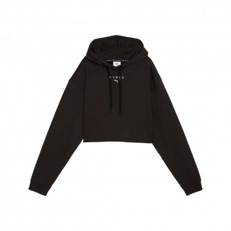 Puma Felpa Palestra Crop Con Cappucciohyrox Nero Donna