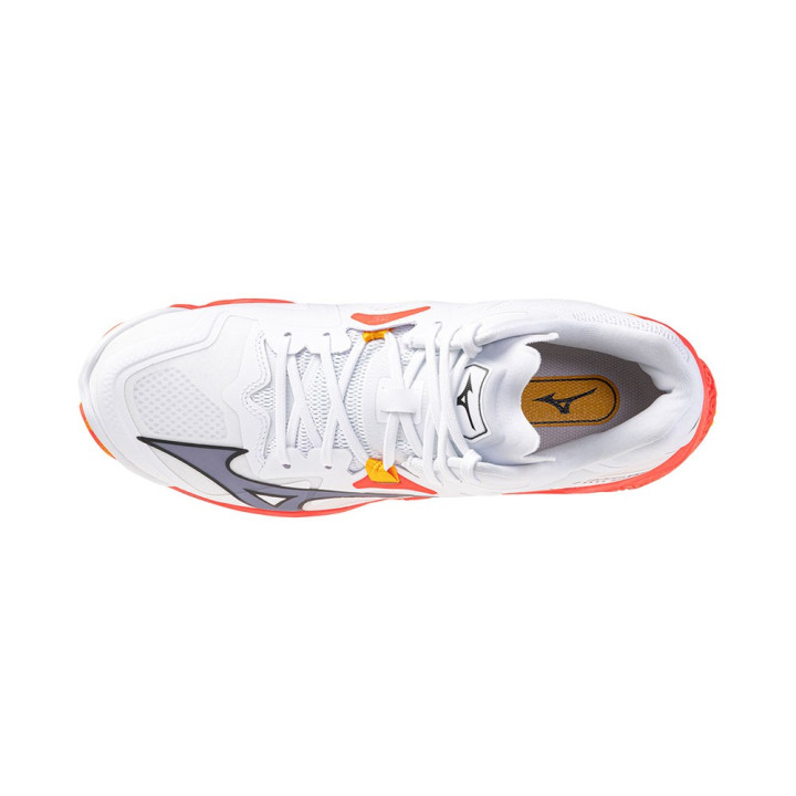 Mizuno Wave Lightning Z8 Mid Bianco Arancio Argento - Scarpe Pallavolo Uomo
