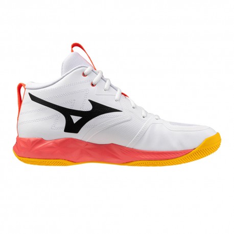 Mizuno Wave Momentum Pro Mid Bianco Arancio Nero - Scarpe Pallavolo Uomo