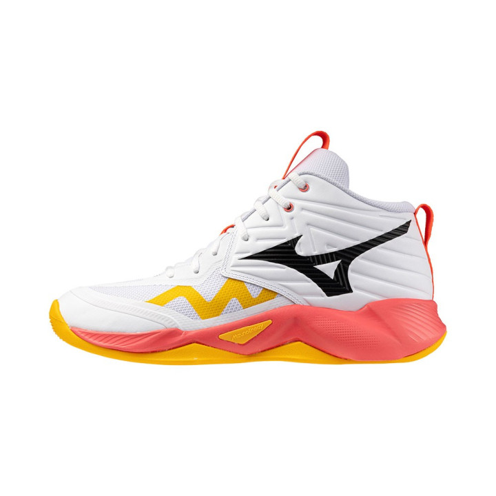 Mizuno Wave Momentum Pro Mid Bianco Arancio Nero - Scarpe Pallavolo Uomo