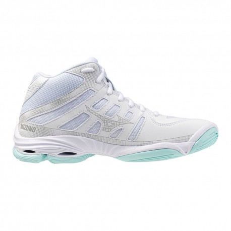 Mizuno Wave Voltage 2 Mid Bianco Verde - Scarpe Pallavolo Donna