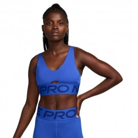 Nike Pro Reggiseno Sportivo Indy Plunge Blu