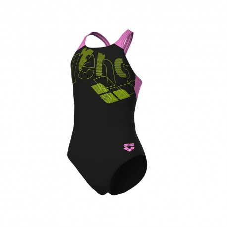 Arena Costume Intero Piscina Tales Nero Bambina