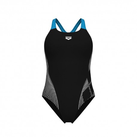 Arena Costume Intero Piscina Lily Con Reggiseno Interno Nero Turquoise Donna
