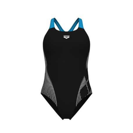 Arena Costume Intero Piscina Lily Con Reggiseno Interno Nero Turquoise Donna