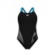 Arena Costume Intero Piscina Lily Con Reggiseno Interno Nero Turquoise Donna