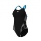 Arena Costume Intero Piscina Lily Con Reggiseno Interno Nero Turquoise Donna
