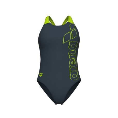 Arena Costume Intero Piscina Scratchy Asphalt Lime Donna