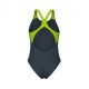 Arena Costume Intero Piscina Scratchy Asphalt Lime Donna