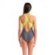 Arena Costume Intero Piscina Scratchy Asphalt Lime Donna