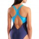 Arena Costume Intero Piscina Scratchy Navy Turquoise Donna