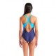 Arena Costume Intero Piscina Scratchy Navy Turquoise Donna