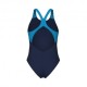 Arena Costume Intero Piscina Scratchy Navy Turquoise Donna