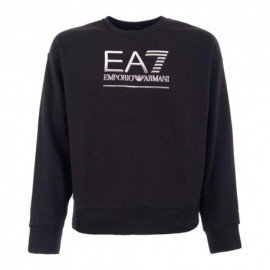 Ea7 Felpa Girocollo Visibility Nero Nero Donna