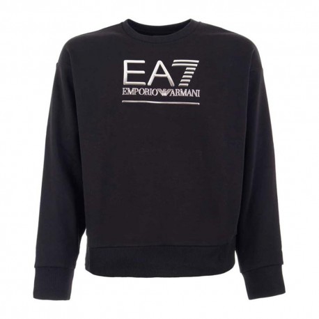 Ea7 Felpa Girocollo Visibility Nero Nero Donna