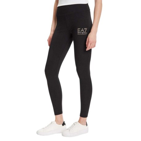 Ea7 Leggings Visibility Nero Oro Donna