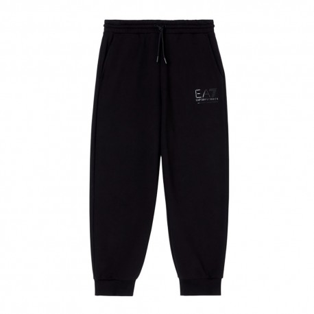 Ea7 Pantaloni Con Polsino Visibility Nero Nero Donna
