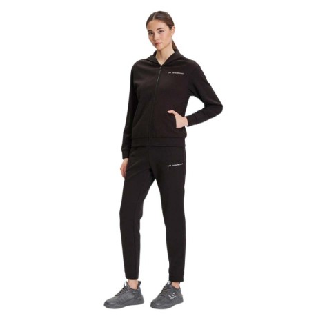 Ea7 Tuta Sportiva Full Zip Con Cappuccio Ess Nero Donna