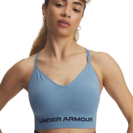 Under Armour Reggiseno Sportivo Vanish Seamless Low Blue Smoke Donna