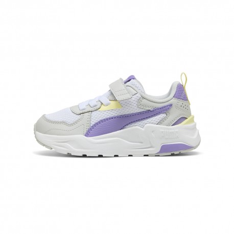 Puma Trinity Lite Ps Ac Bianco Viola - Scarpe Da Ginnastica Bambina