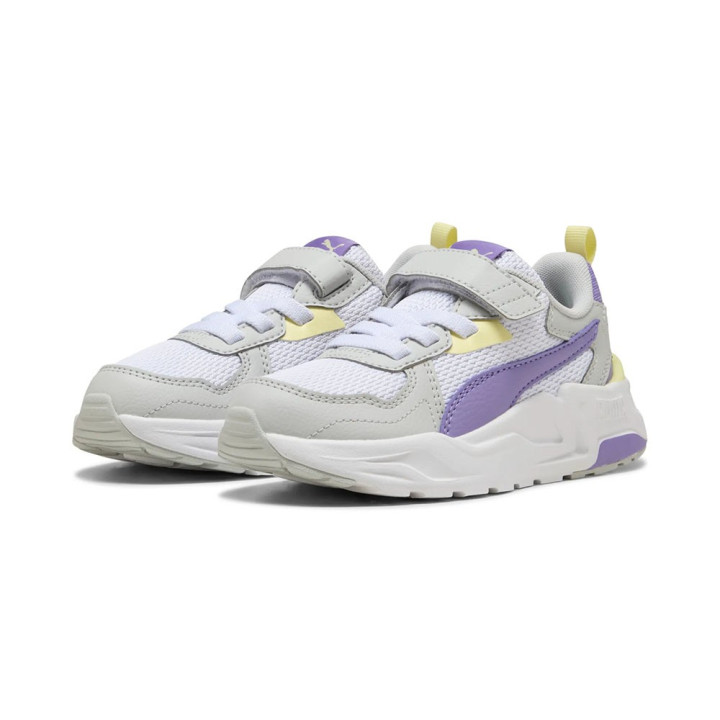 Puma Trinity Lite Ps Ac Bianco Viola - Scarpe Da Ginnastica Bambina