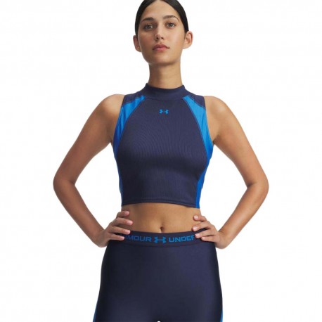 Under Armour Tank Hg Rib Washed Navy Donna