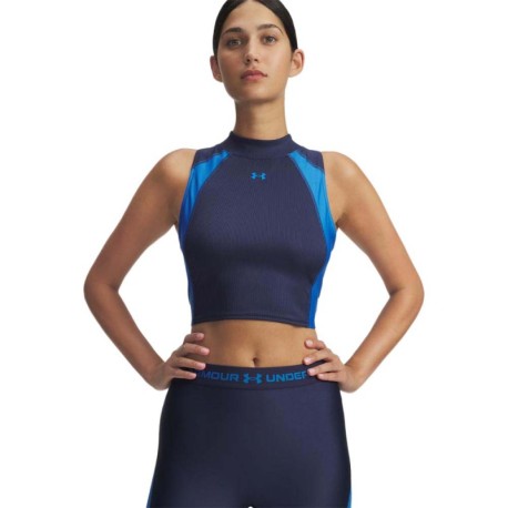 Under Armour Tank Hg Rib Washed Navy Donna